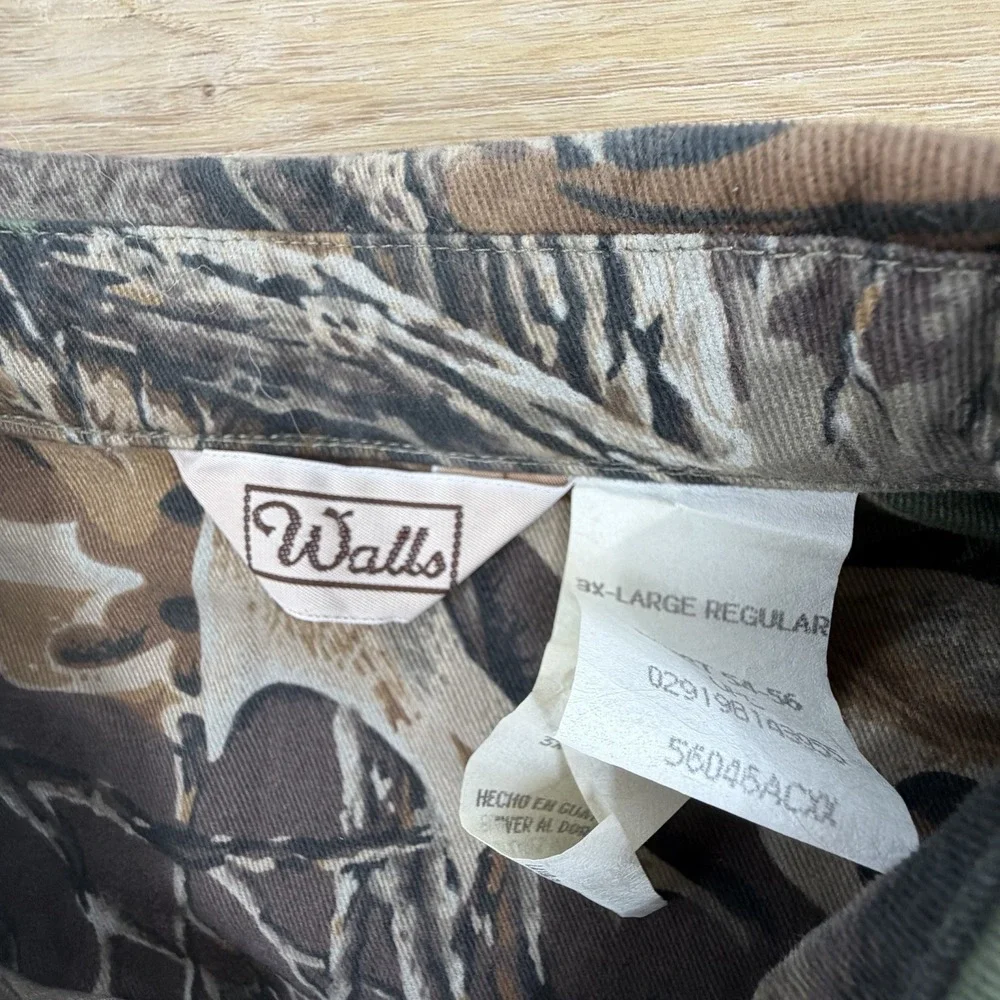 Vintage Walls Shirt Mens 3XL Camo Tan Long Sleeve Button-Up Hunting - Picture 3 of 7